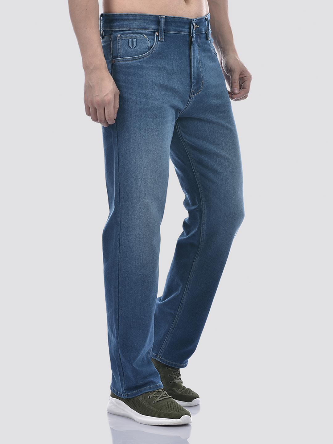 Numero Uno Men Mid Blue Wide Leg Fit Sustainable Jeans